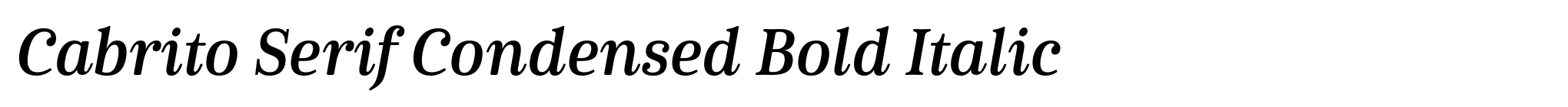 Cabrito Serif Condensed Bold Italic image